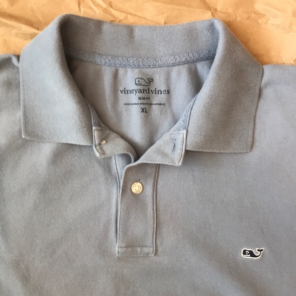 Vineyard Vines Polo Shirt Light Blue Slim Fit XL - Picture 2 of 7